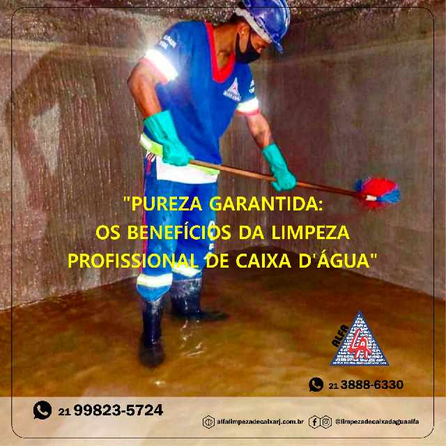 Limpeza profissional para cisternas